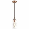 Brilliantbulb Mini Pendant with Clear Textured Glass - Washed Copper BR2690136
